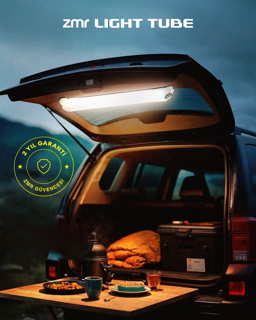 ZMR Light Tube Led Güneş Enerjili Şişirilebilir Tüp Işık 4000mAh Outdoor 24 saat Kamp & Acil Durum Işığı