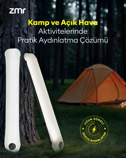 ZMR Light Tube Led Güneş Enerjili Şişirilebilir Tüp Işık 4000mAh Outdoor 24 saat Kamp & Acil Durum Işığı